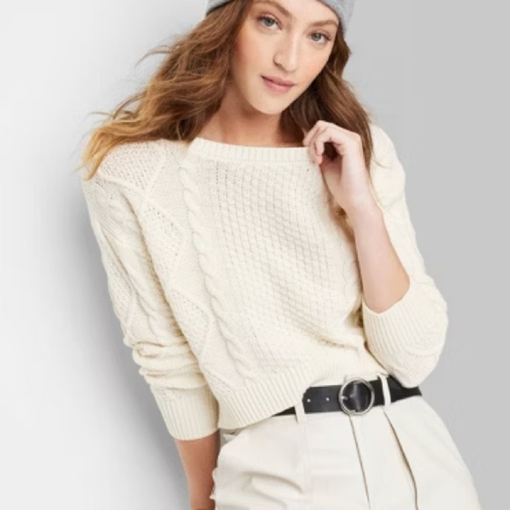 SALE THIS WEEKEND! 🍾 
Wild Fable Cream Cable Knit Sweater